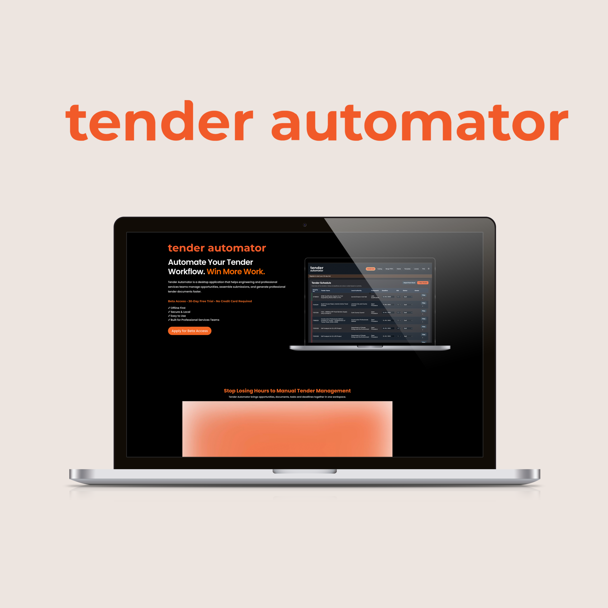 Tender Automator desktop application